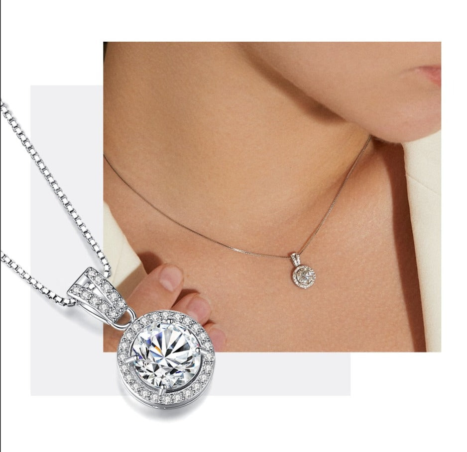 Moissanite Diamond Sterling Silver Pendant Australia
