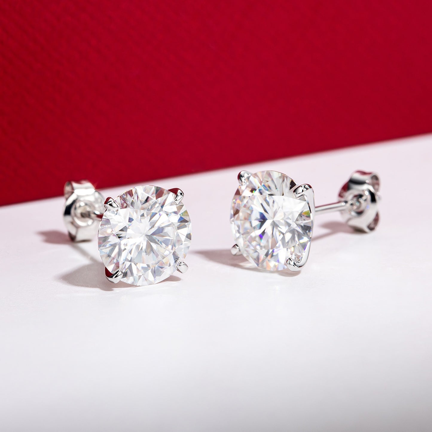 0.5 Carat Moissanite Earrings 14k white gold
