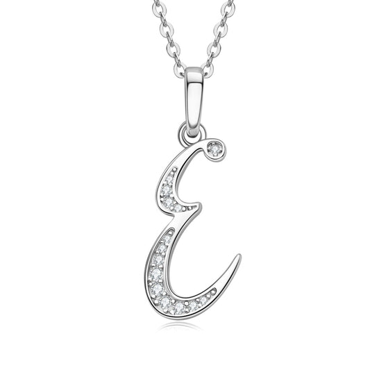 A-Z Letter Initial Moissanite Diamond Sterling Silver Pendant Necklace Australia