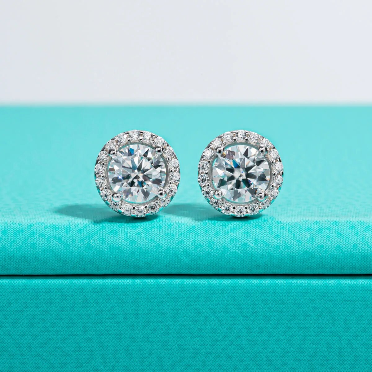 0.5ct Moissanite Diamond Stud Earrings Sterling Silver
