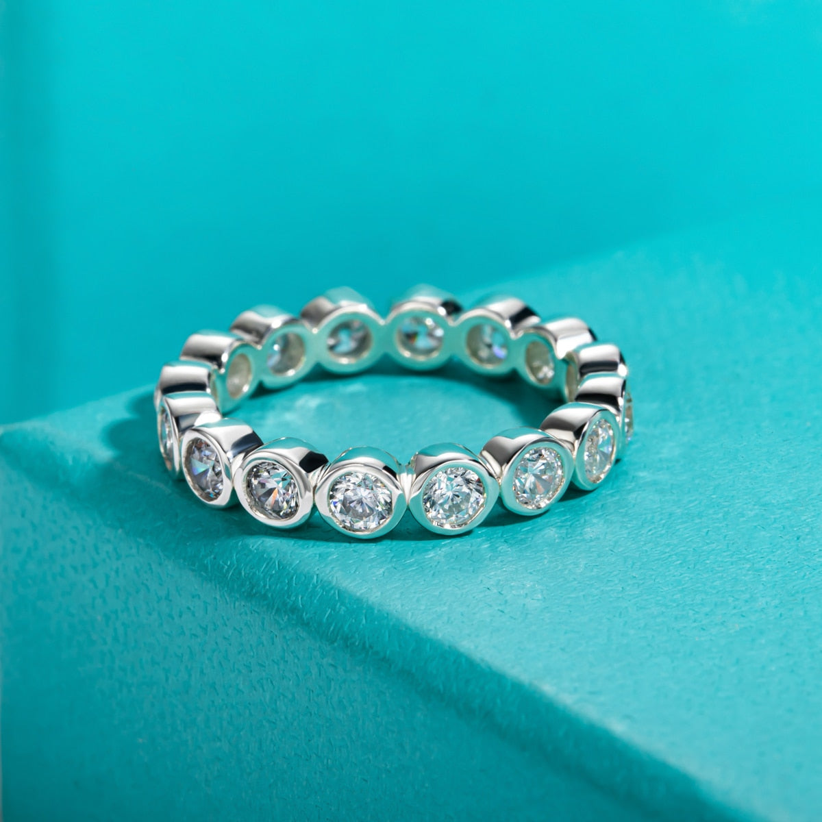 Moissanite Eternity Wedding Band
