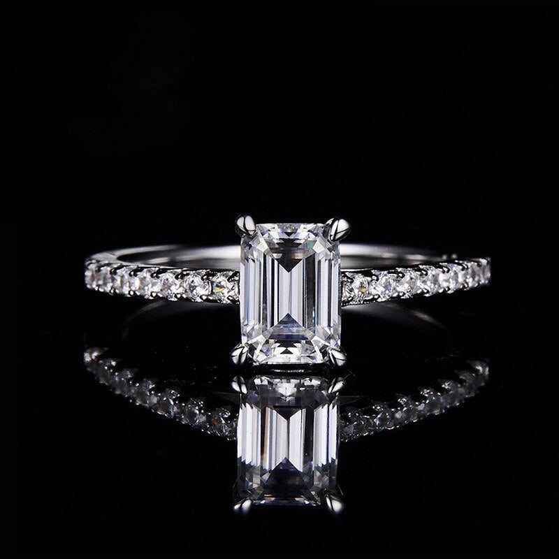 Holloway Jewellery UK Emerald Cut Moissanite Diamond Engagement Ring