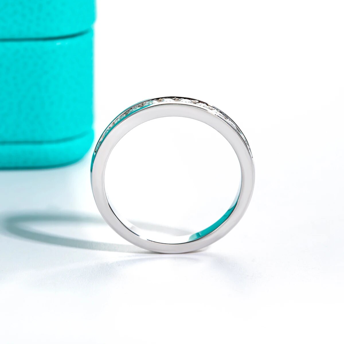 Moissanite Diamond Half Eternity Wedding Ring