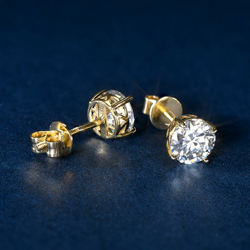 Mens Moissanite Diamond Stud Earrings Free Shipping US