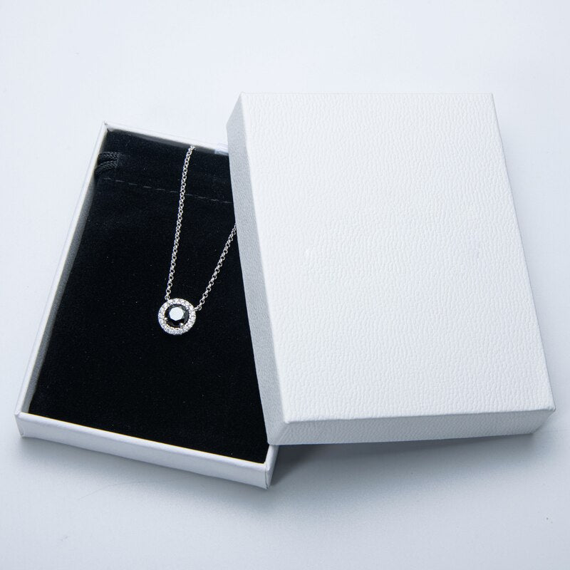 Black Moissanite Diamond Sterling Silver Pendant USA