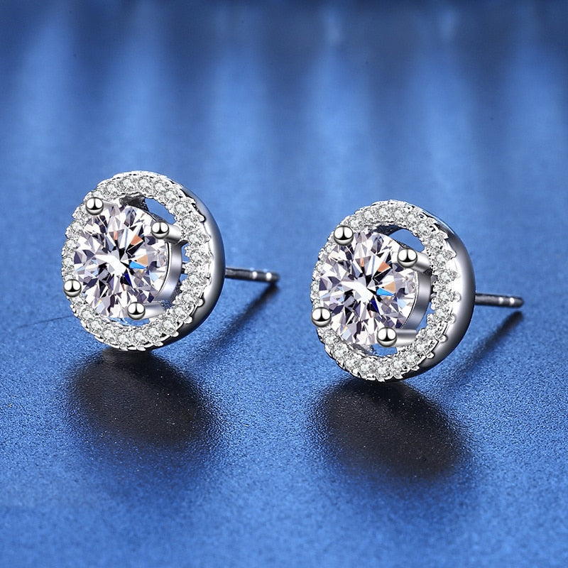 Holloway Jewellery Moissanite Coloured Diamond Earrings Sterling Silver NZ