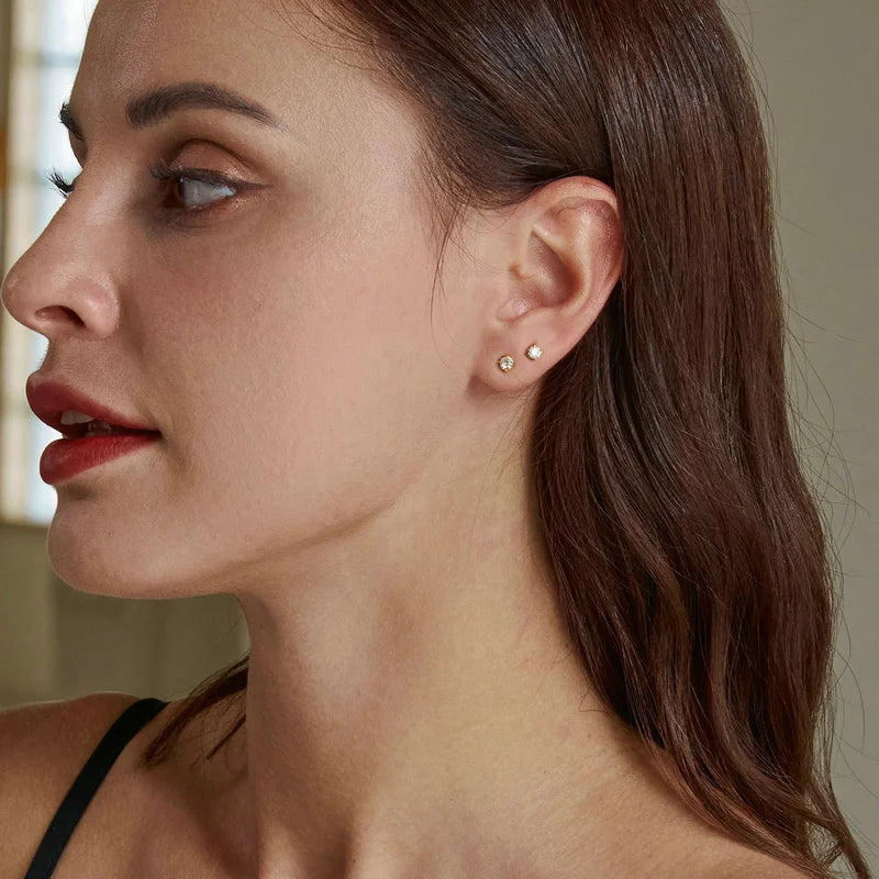 Free Shipping US Moissanite Diamond Stud Earrings Sterling Silver