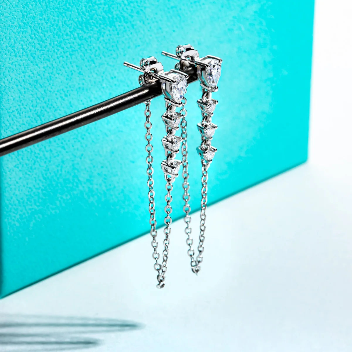 Moissanite Diamond Dangle Drop Earrings