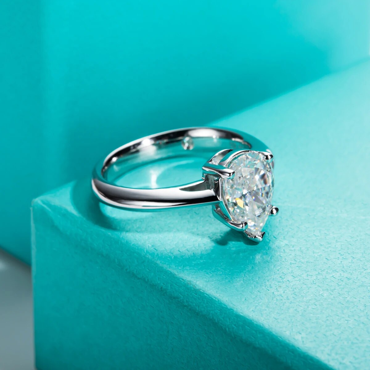 Pear Shape Moissanite Ring