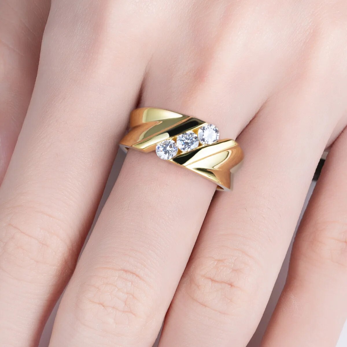 mens rings moissanite diamonds gold plated Holloway Jewellery