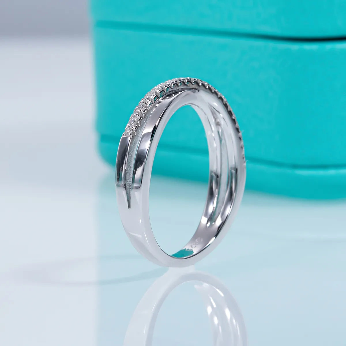 Sterling Silver Moissanite Diamond Ring
