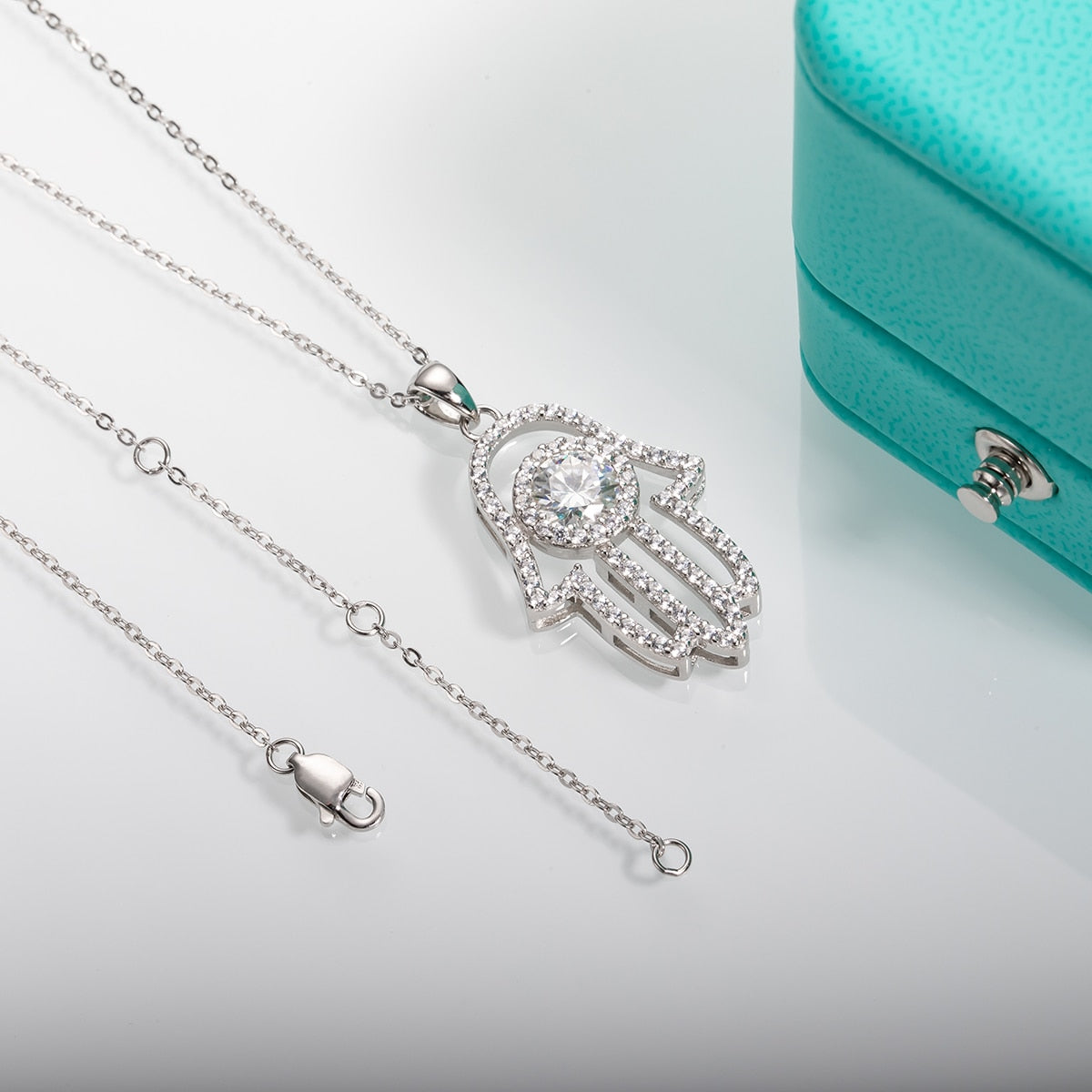 Steling Silver Necklace Moissanite Diamond Pendant NZ