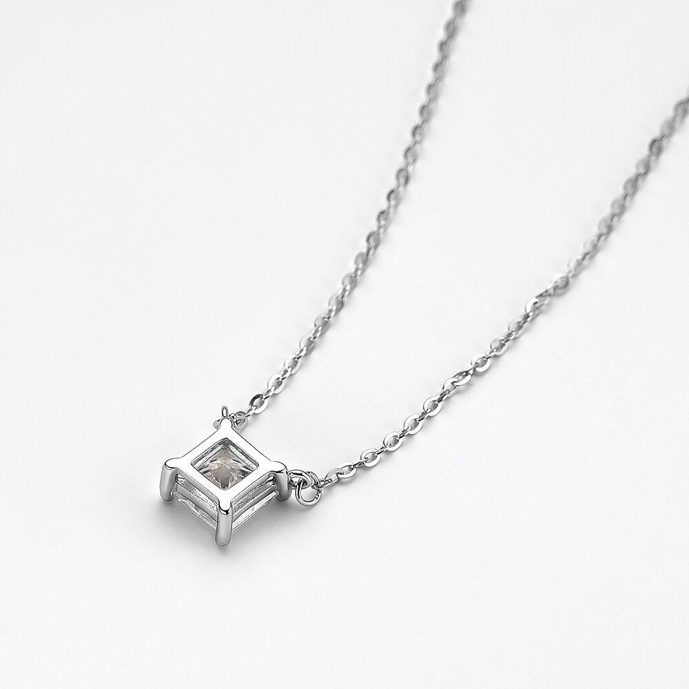 princess cut moissanite diamond necklace Holloway Jewellery UK