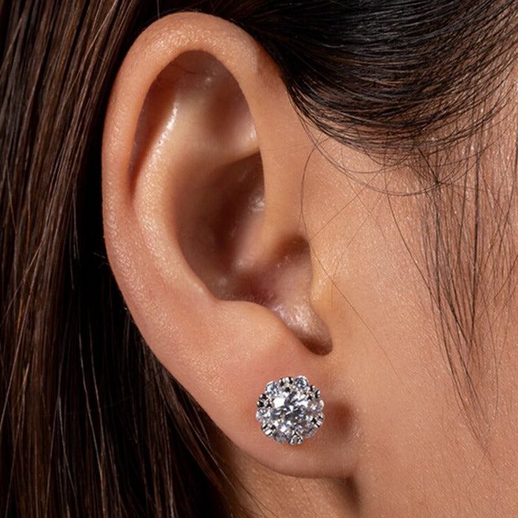 Sterling Silver Moissanite Earrings UK