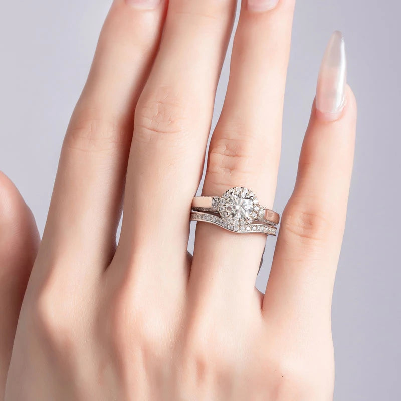 Moissanite Diamond Ring Set Free Shipping UK