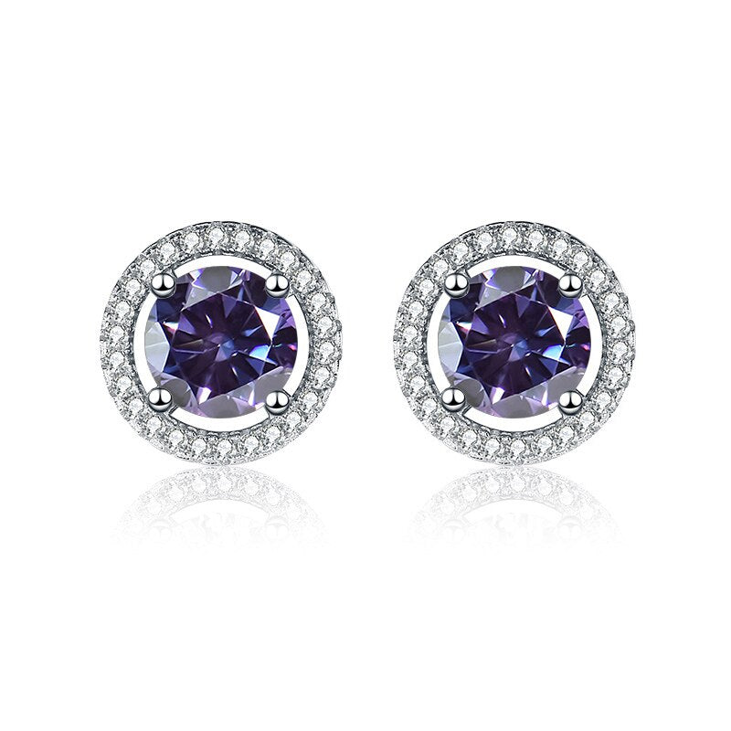 NZ Moissanite Diamond Sterling Silver Earrings