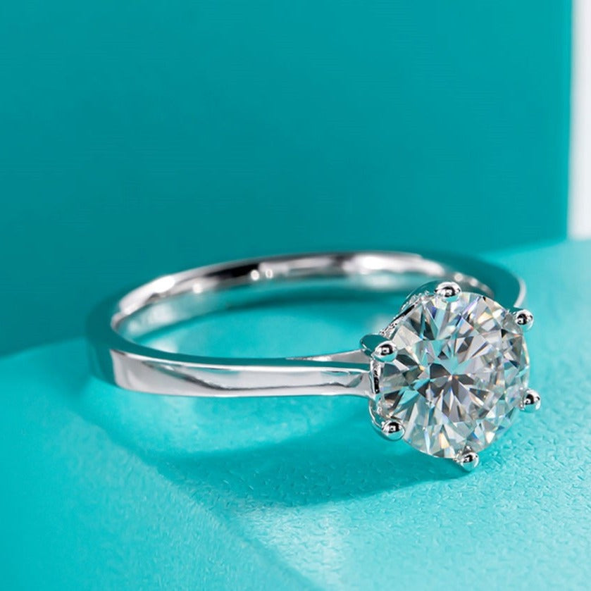Sterling Silver Moissanite Diamond Solitaire Ring Free Shipping Canada