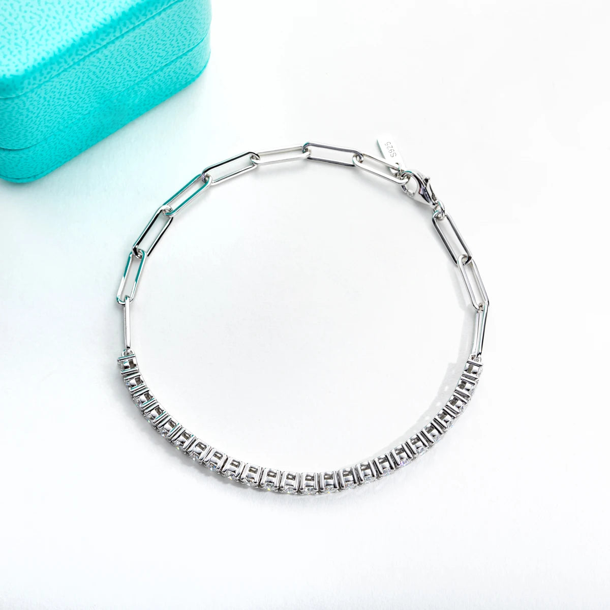 3mm Moissanite Diamond Tennis Bracelet Sterling Silver