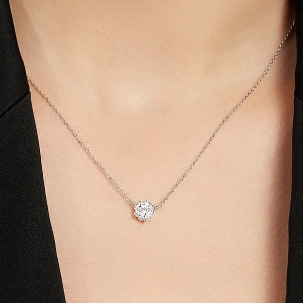 Moissanite Diamond Pendant Sterling Silver UK
