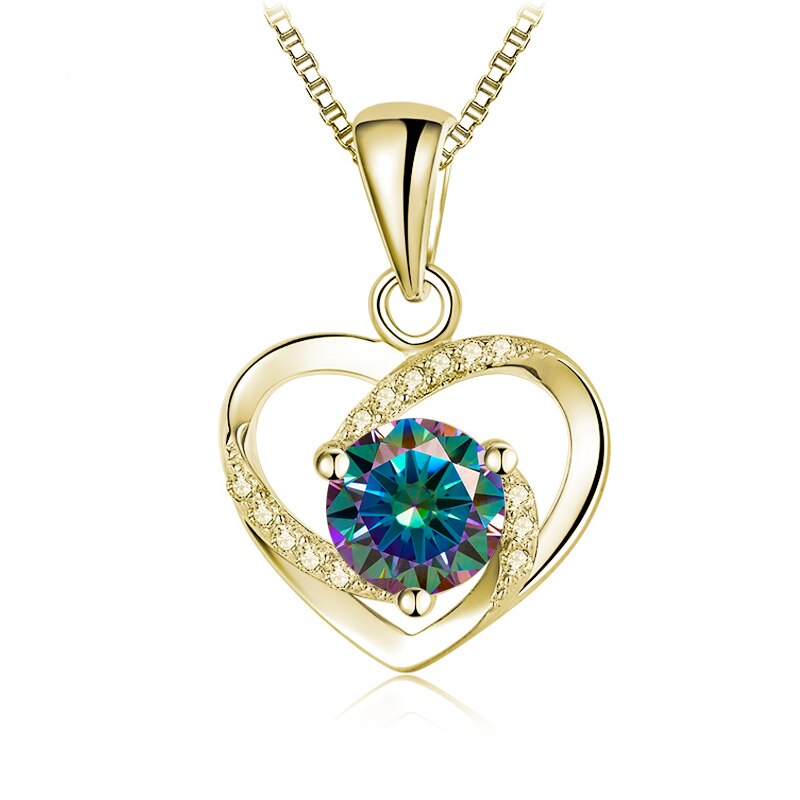 Sterling Silver Moissanite Diamond Pendant Necklace Australia