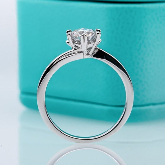 Sterling Silver Moissanite Diamond Ring Free Shipping US