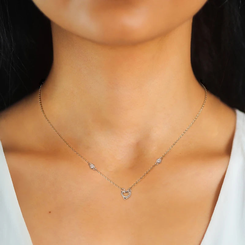 Free Shipping NZ Moissanite Diamond Heart Pendant