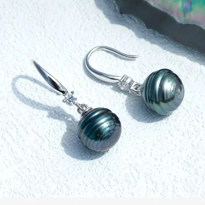 Holloway Jewellery AU Black Pearl Moissanite Earrings