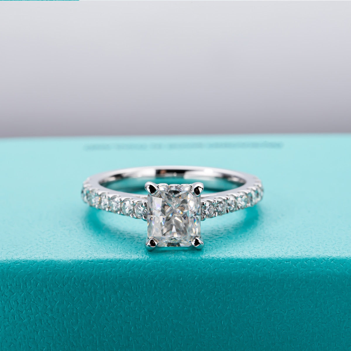 moissanite engagement ring princess cut ring radiant cut ring Holloway Jewellery