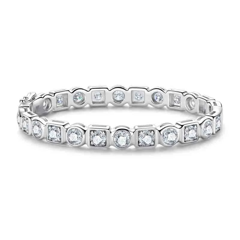 4.5mm Moissanite Diamond Bracelet Sterling Silver