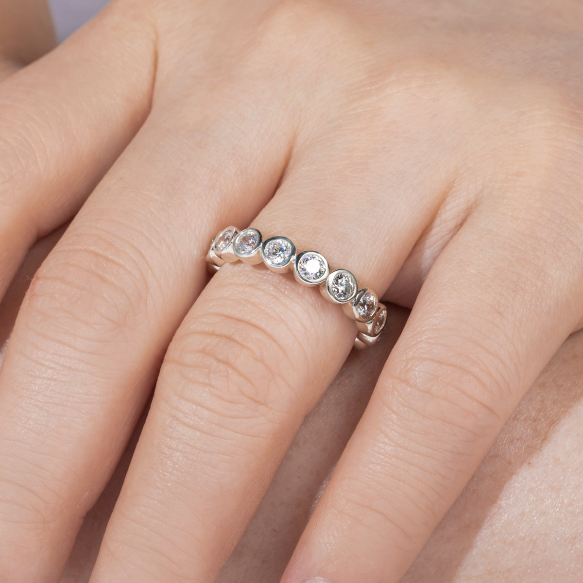 Moissanite Diamond Eternity Wedding Band Holloway Jewellery