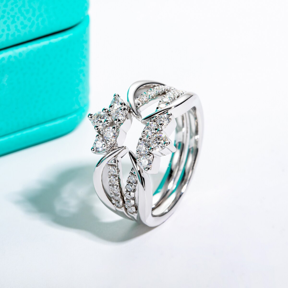 Sterling Silver Moissanite Diamond Ring Set Canada