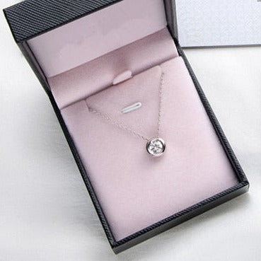 Bezel set 1 ct silver necklace Holloway Jewellery AU