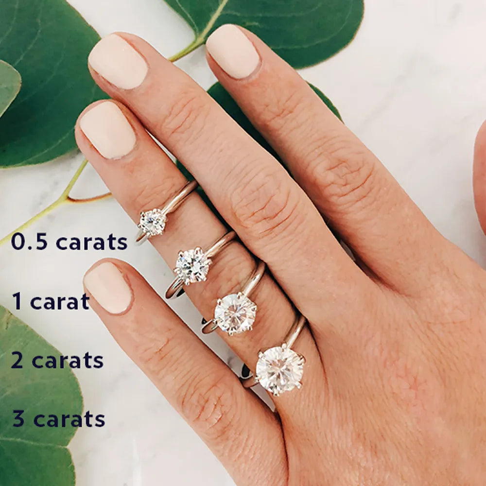 Moissanite Diamond Solitaire Ring Free Shipping US