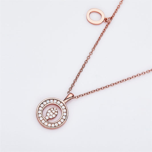 Moissanite Initial Necklace Pendant 925 Sterling Silver 18K Rose Gold Plated
