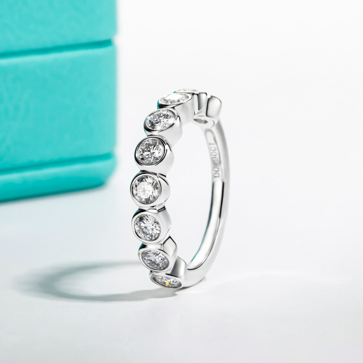Moissanite Half Eternity Ring