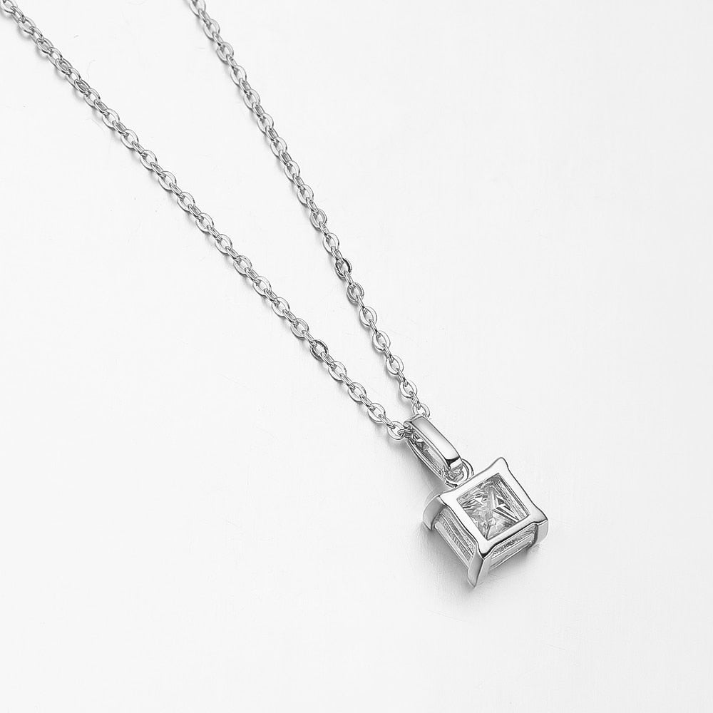 Moissanite Necklace UK Princess Cut Holloway Jewellery