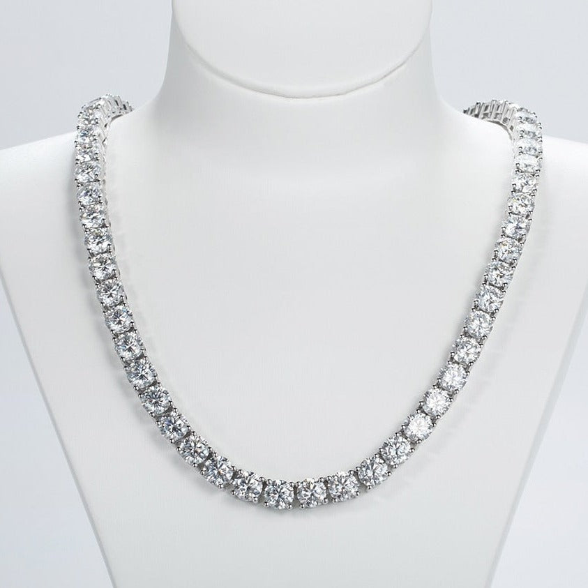moissanite tennis necklace mens womens 6.5mm 1ct each moissanite