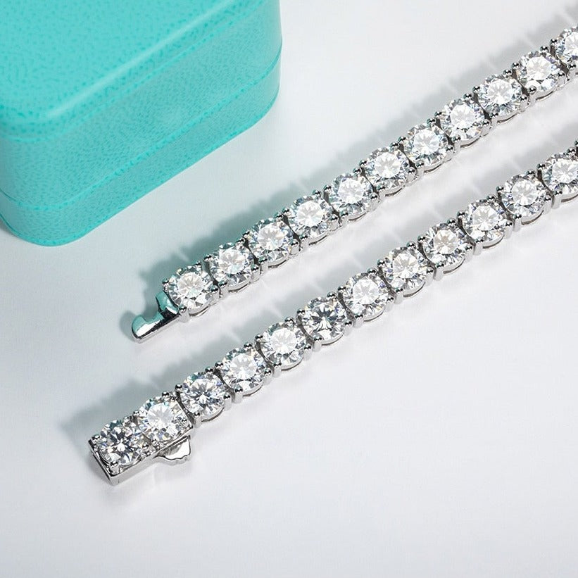 tennis necklace mens moissanite diamonds 6.5mm