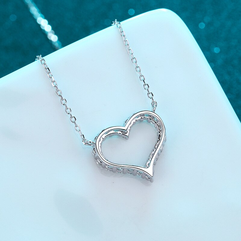 Moissanite Diamond Sterling Silver Necklace UK
