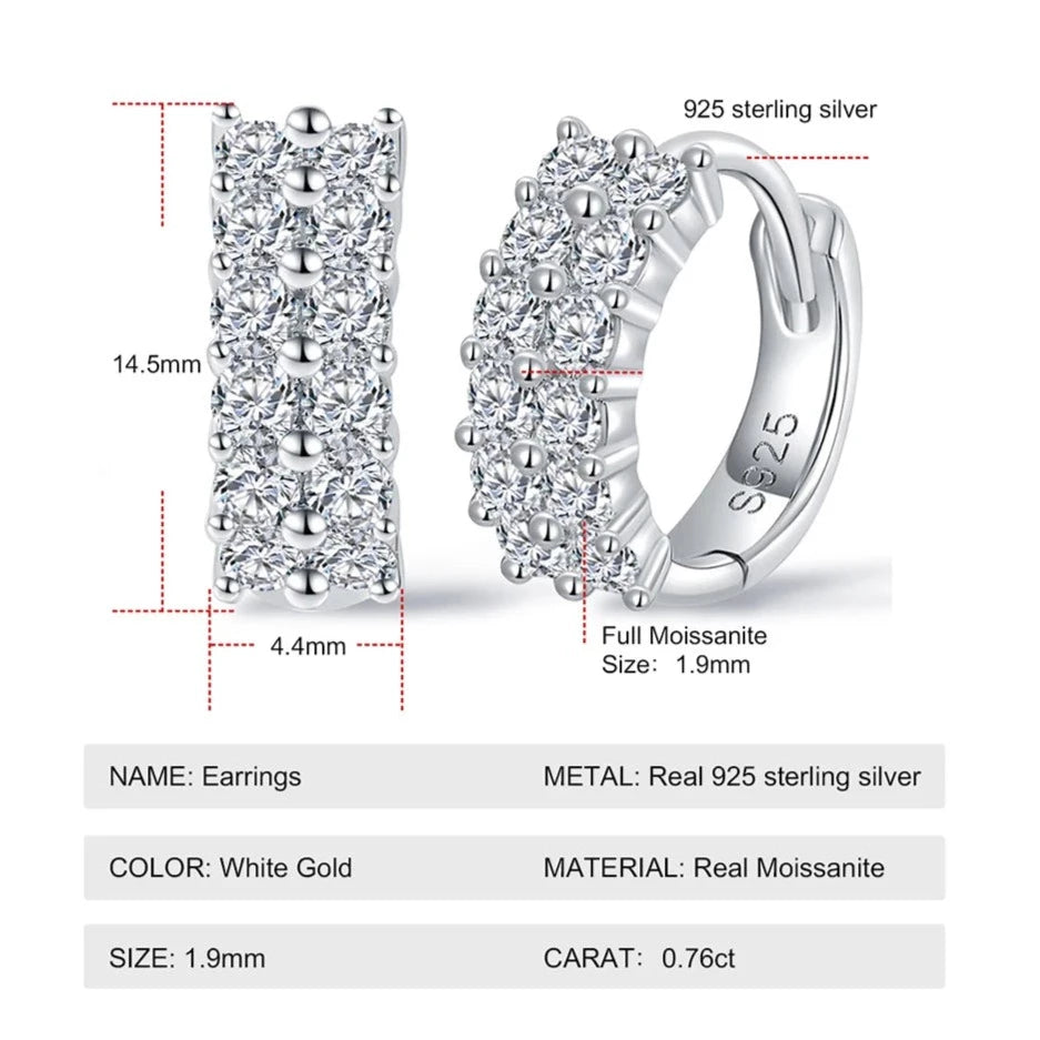 Moissanite Diamond Hoop Earrings