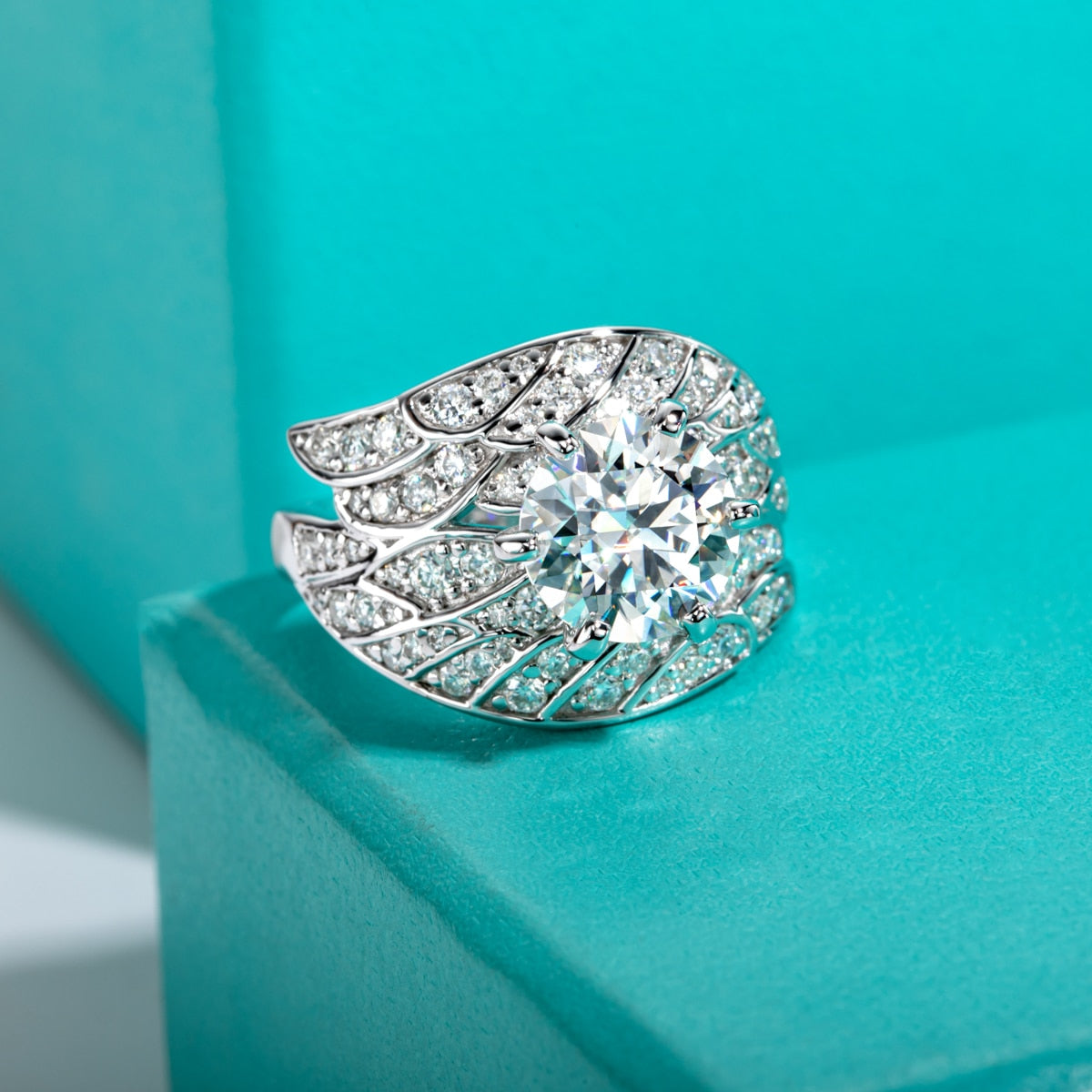 Moissanite Diamond Angel Wings Ring