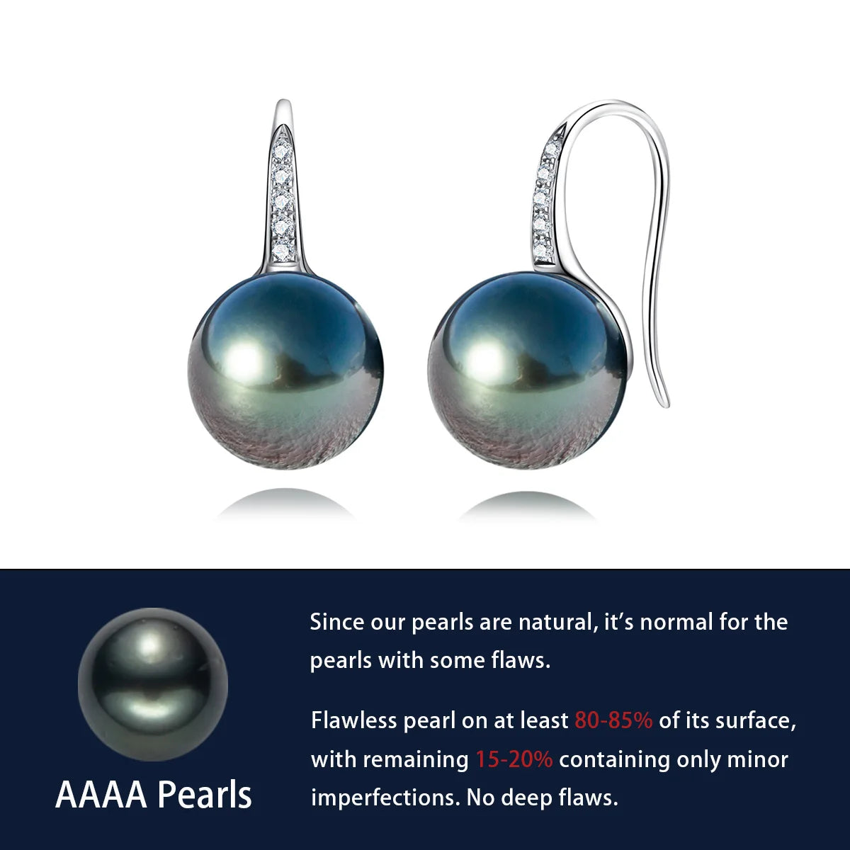 Black Pearl Moissanite Earrings Free Shipping NZ