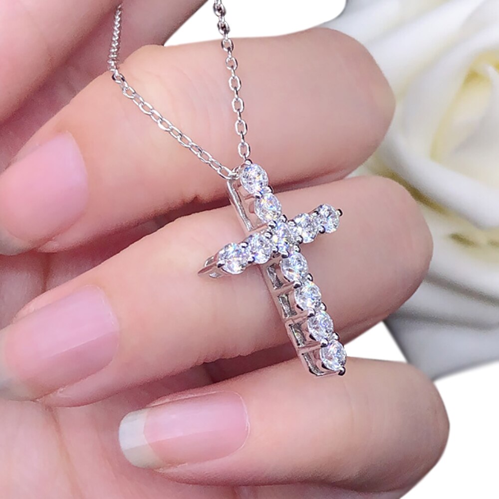 Holloway Jewellery Moissanite Cross Necklace