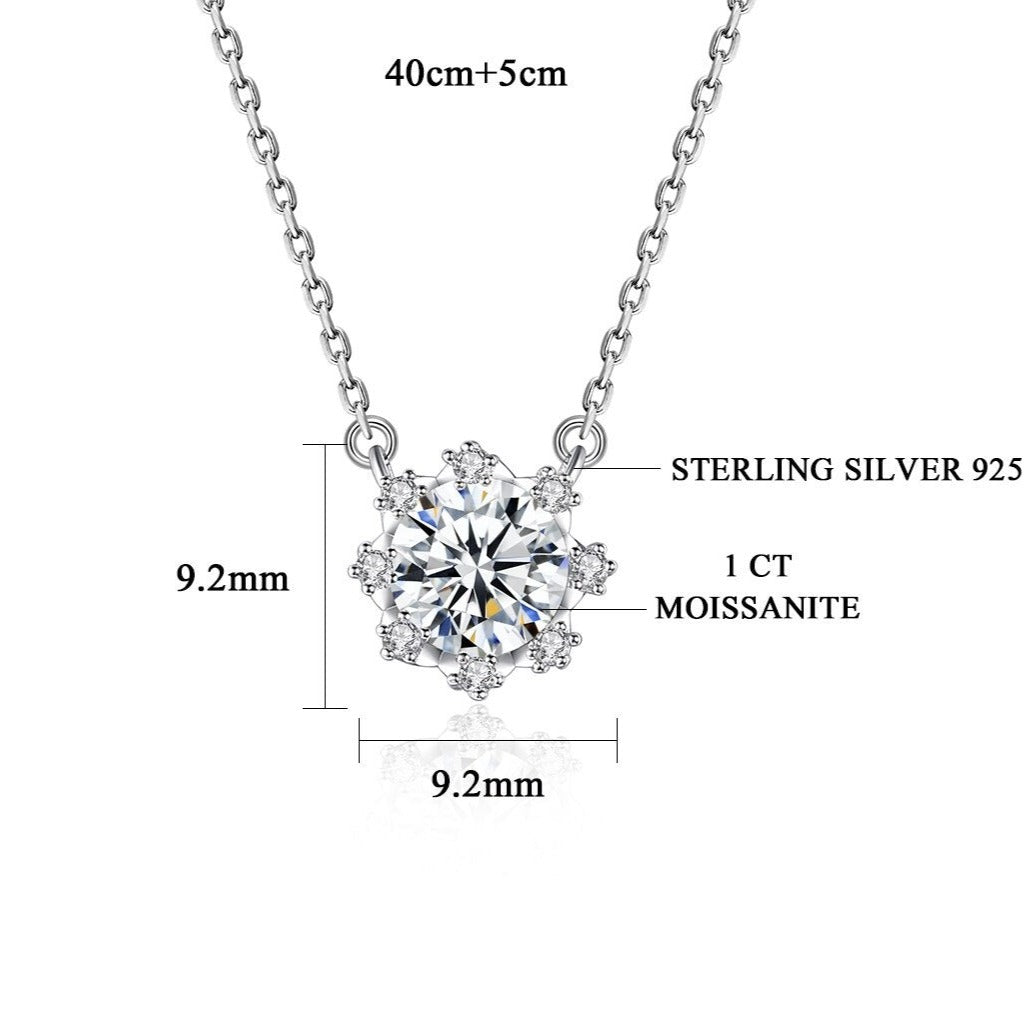 1 Carat Moissanite Diamond Necklace UK