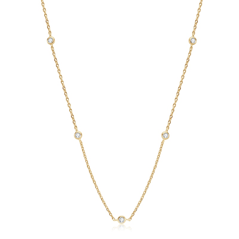 UK moissanite necklace bezel set gold colour
