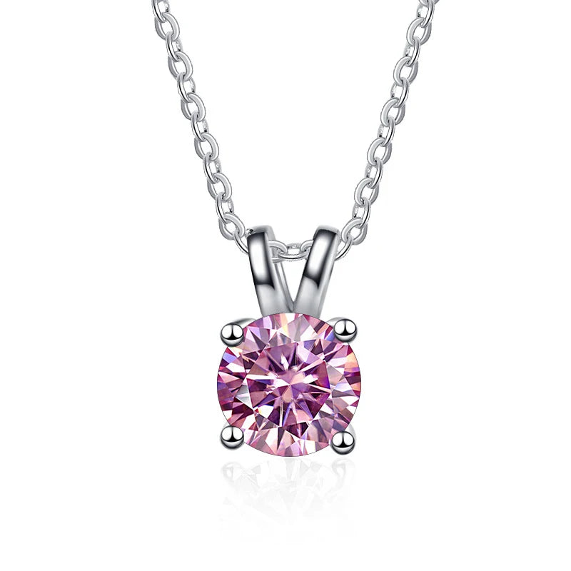 1 - 2 Carat Moissanite Diamond Pendant Necklace