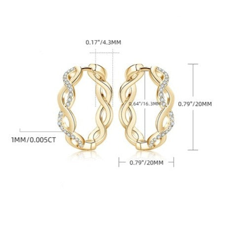 Twisted Hoop Moissanite Diamond Earrings UK