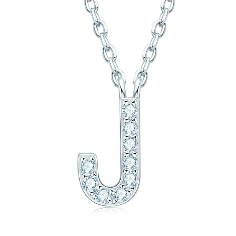 Initial Necklace Moissanite Diamond Letter Sterling Silver Pendant Necklace Australia