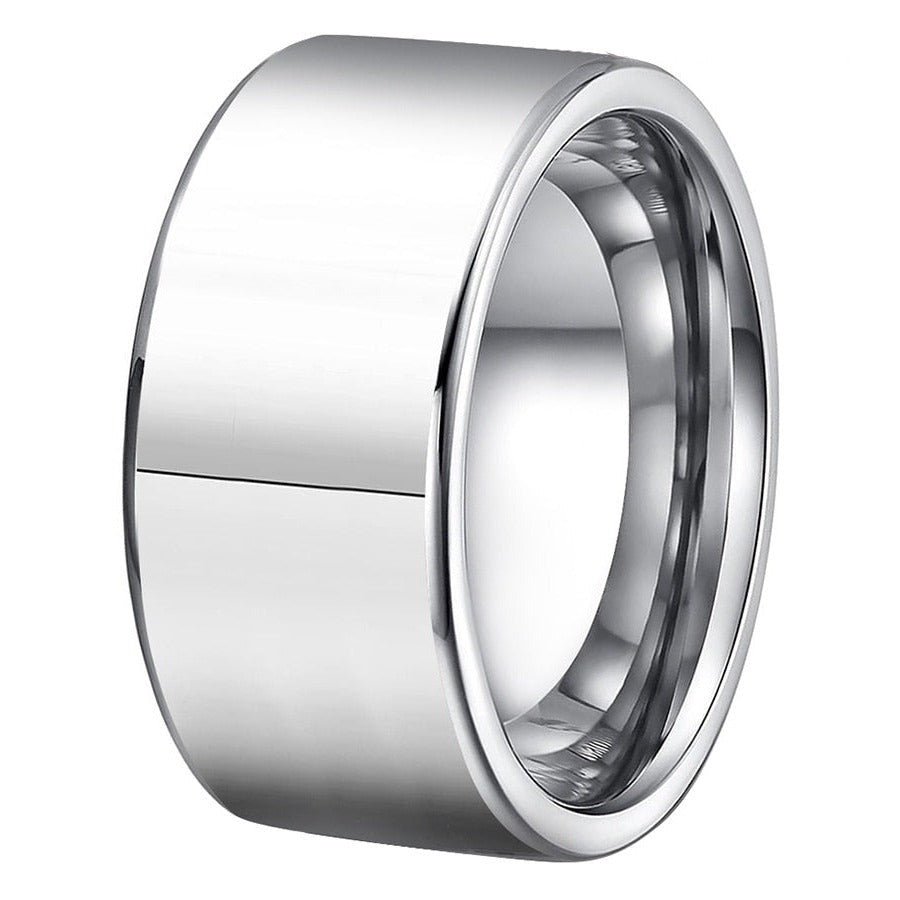 mens thumb ring 10mm polished finish tungsten ring