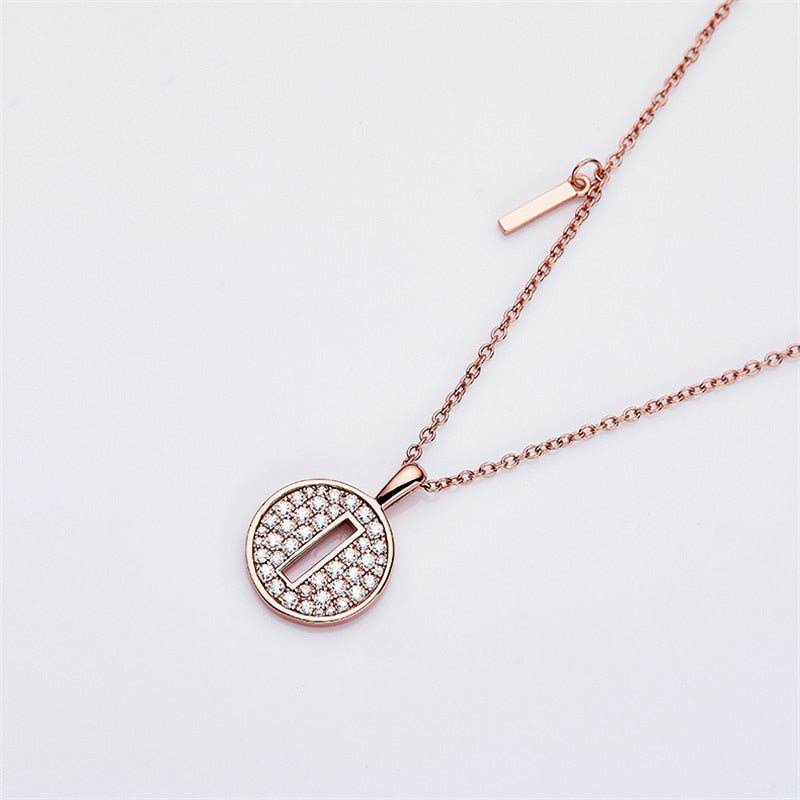 Moissanite Initial Necklace Pendant 925 Sterling Silver 18K Rose Gold Plated
